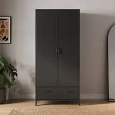 BOXED DUNELM HELGA DOUBLE WARDROBE- BLACK (1 BOX)