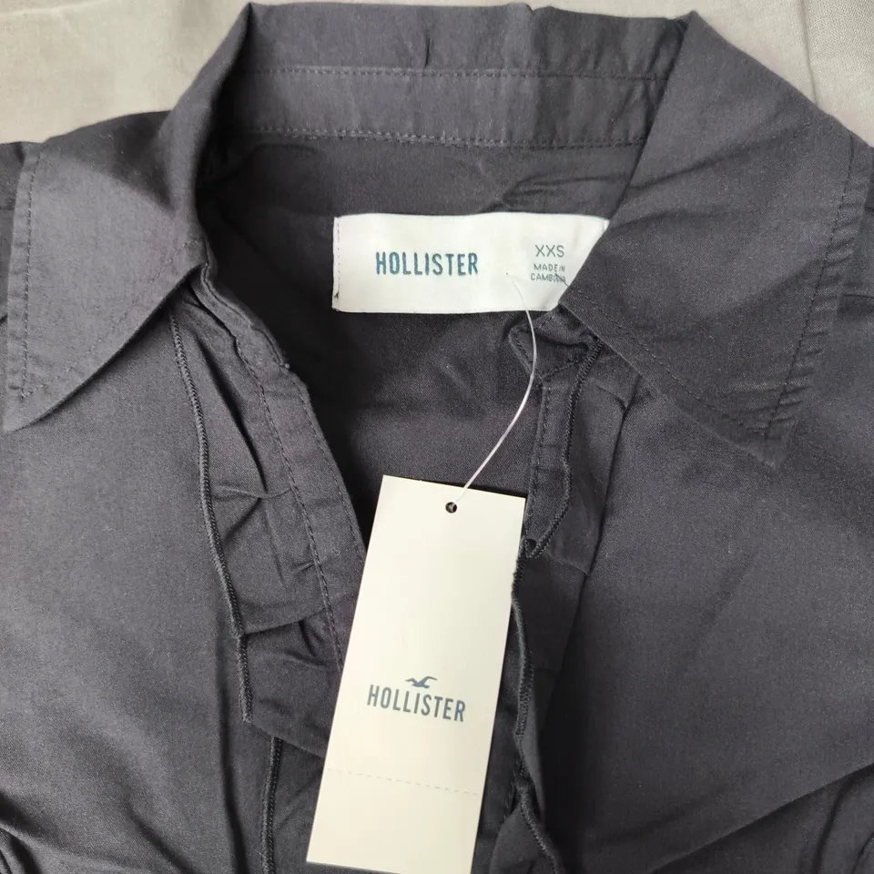 HOLLISTER BLACK WOMEN'S BLOUSE SHIRT UK 4 (XXS)