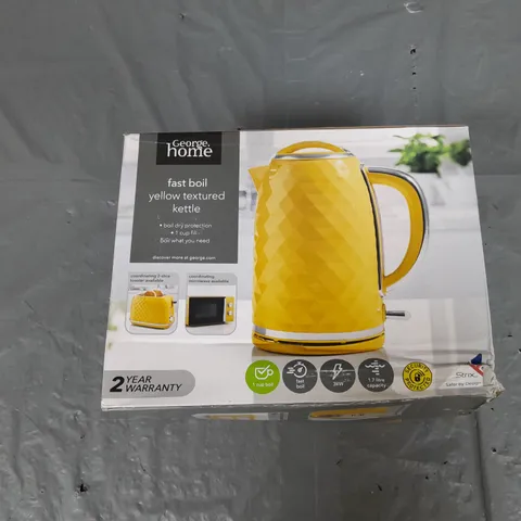 BOXED GEORGE HOME FAST BOIL YELLOW TEXTURED KETTLE