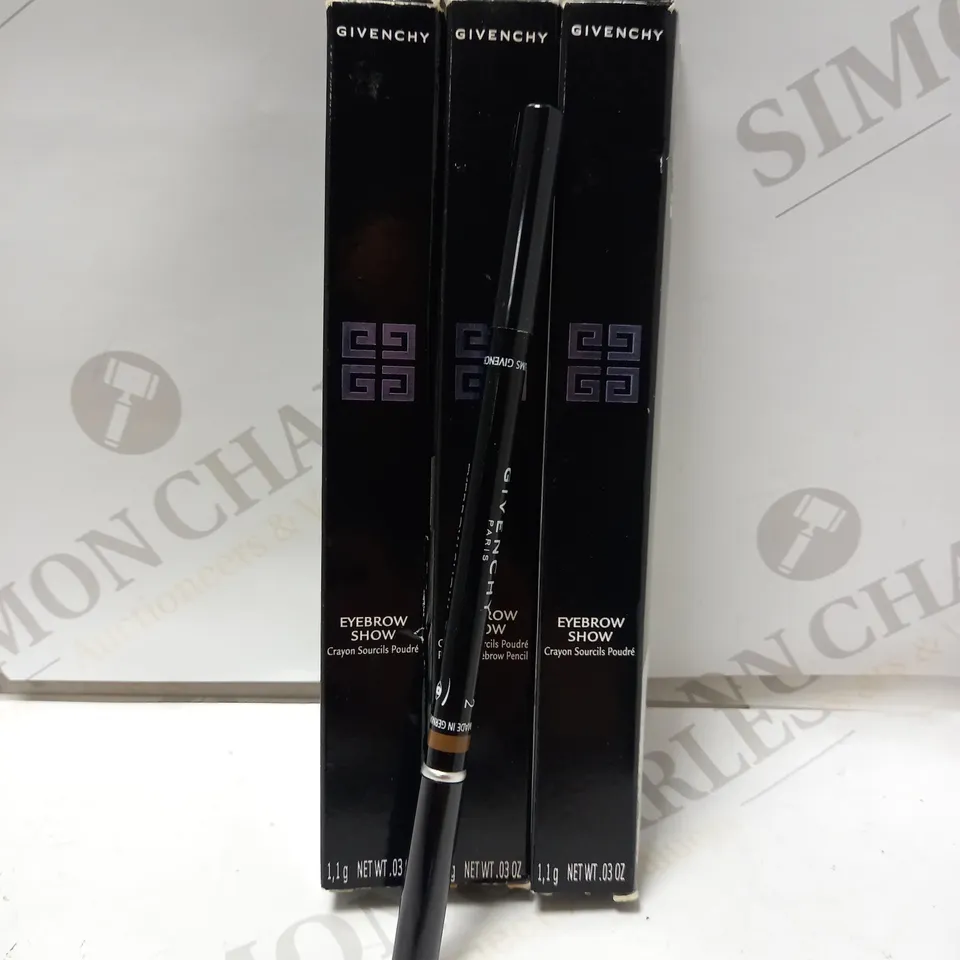 LOT OF 3 GIVENCHY EYEBROW PENCIL - 2 BROWN SHOW