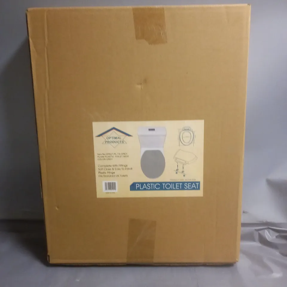 BOXED OPTIMAL PRODUCTS PLAIN PLASTIC TOILET SEAT 