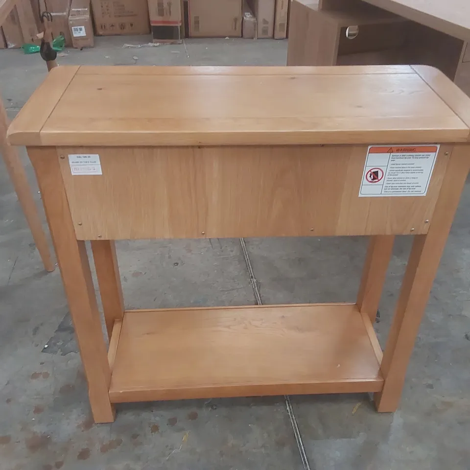 RACQUEL 75CM SOLID WOOD CONSOLE TABLE TABLE BASE COLOUR: OAK