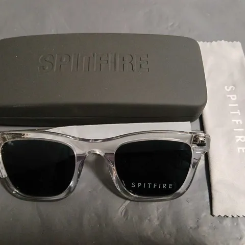 PAIR OF SPITFIRE CLEAR FRAMED GLASSES IN CASE