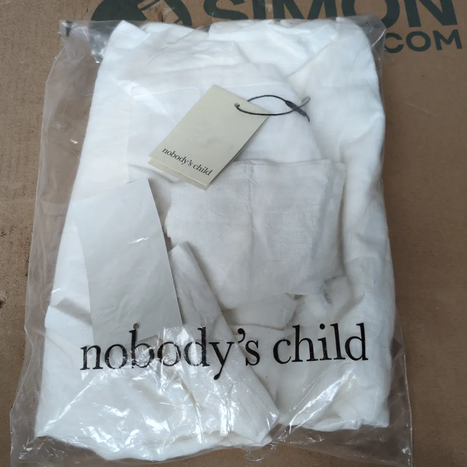 BAGGED NOBODYS CHILD TADLOW TROUSERS IN WHITE - UK 10
