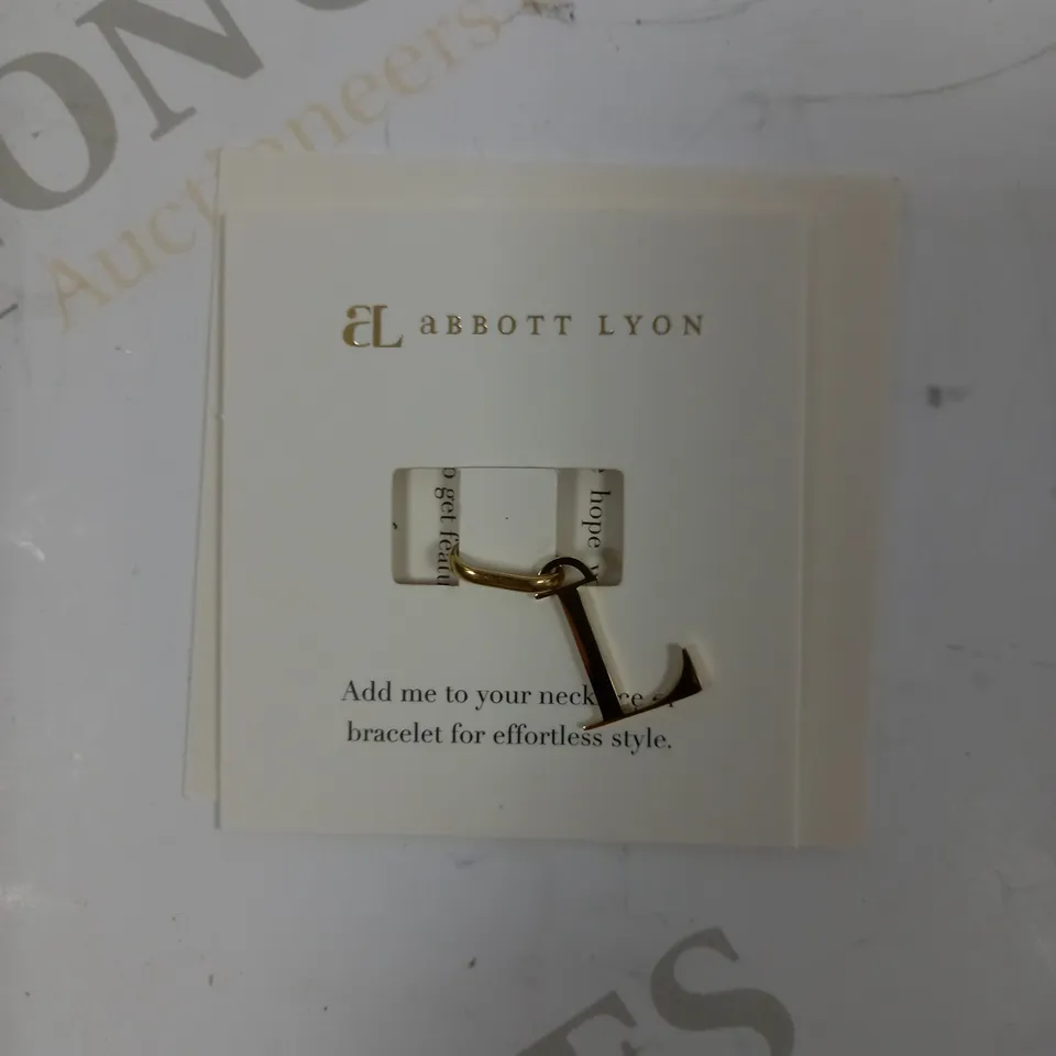 ABBOTT LYON PERSONALISED 'L' GOLD PENDANT 