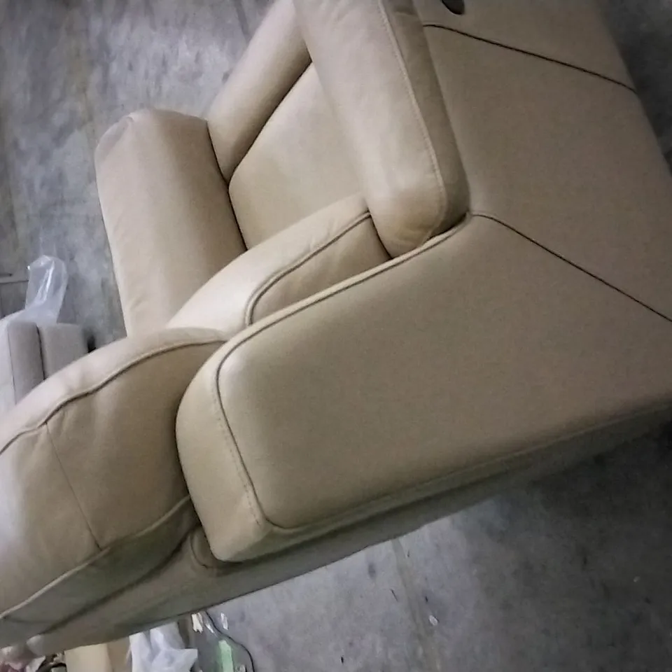 QUALITY DESIGNER MOCHA LEATHER ELECTRIC RECLINING ARMCHAIR