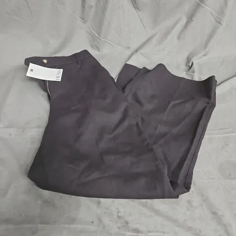 HUSH EMILY COTTON WIDE LEG TROUSERS IN BLACK SIZE 10
