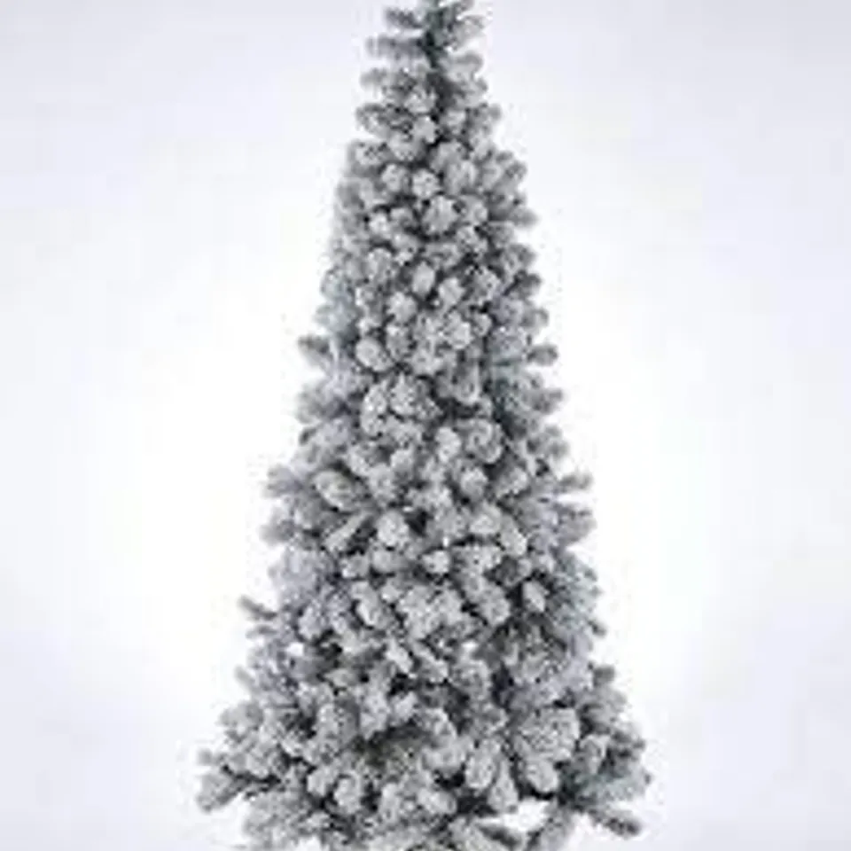 BOXED 6.5FT PRE-LIT SLIM FLOCKED EMPEROR CHRISTMAS TREE COLLECTION ONLY RRP £159.99