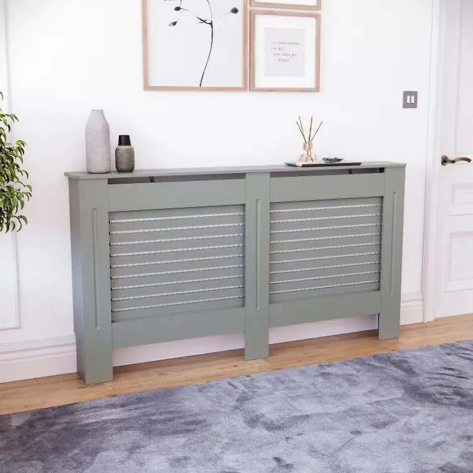 BOXED VIDA MILTON RADIATOR COVER, LARGE - GREY (1 BOX)