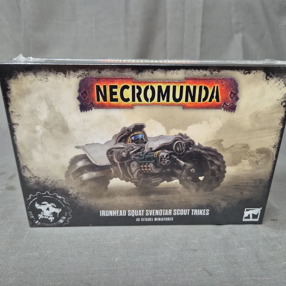 SEALED WARHAMMER - NECROMUNDA - IRONHEAD SQUAT SVENOTAR SCOUT TRIKES - 4X CITADEL MINIATURES