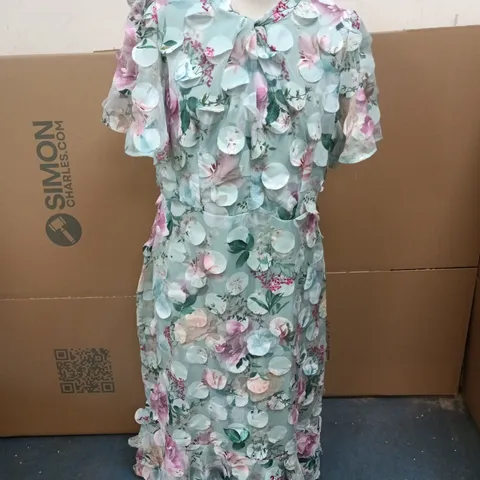 KALEIDOSCOPE FLORAL CIRCLE-PRINT DRESS – WOMEN'S MINT GREEN SIZE 16