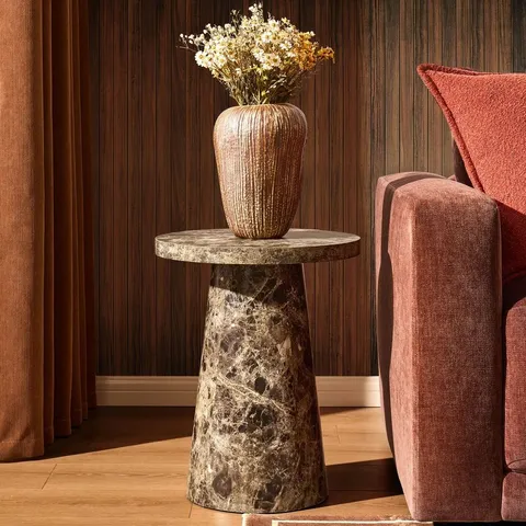 BOXED DUSK TALIA SIDE TABLE - DARK MARBLE EFFECT (1 BOX)