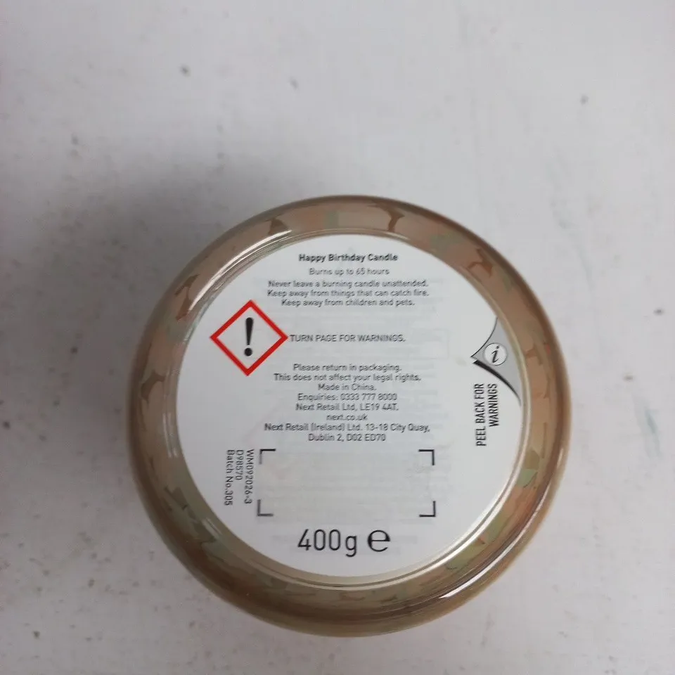BIRTHDAY CANDLE IN FLORAL GLASS JAR – 400G