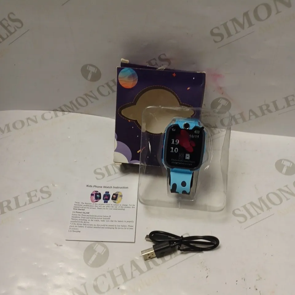 BOXED KIDS BLUE DIGITAL WATCH WITH INSTRUCTIONS AND USB CABLE  