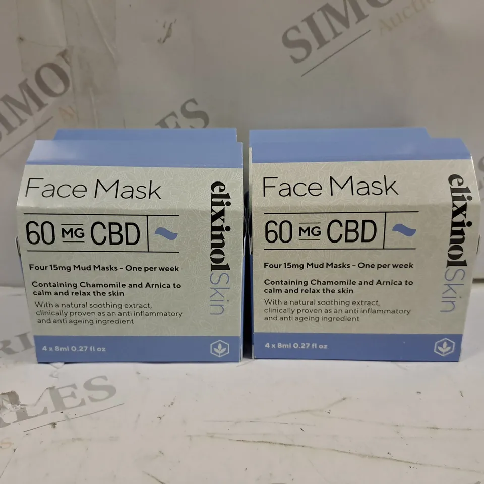 SET OF 4 ELIXINOL CBD 60MG FACE MASK