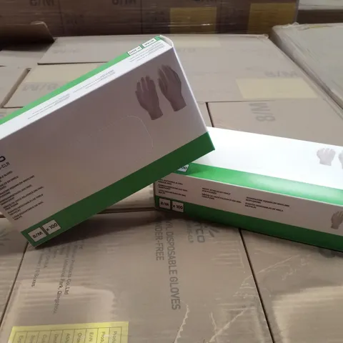 PALLET OF APPROXIMATELY 56 INTCO VINYL DISPOSABLE GLOVES 100PK BOXES - MEDIUM