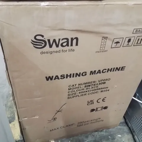 SWAN SW75130B 9KG LOAD, 1400 SPIN FREESTANDING WASHING MACHINE - BLACK