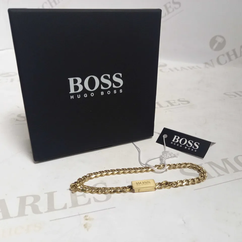 BOSS CHAIN LOGO BRACELET GOLD RRP £89