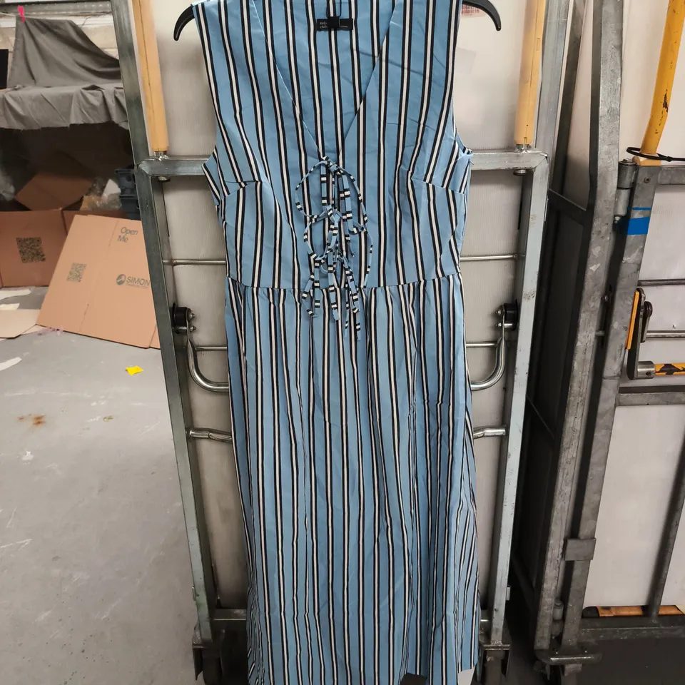 NOBODYS CHILD POSEY MIDI DRESS BLUE STRIPE UK 10 TAGGED RRP £85