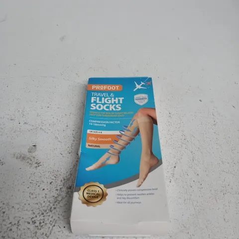 PROFOOT TRAVEL & FLIGHT SOCKS – COMPRESSION SOCKS, UK 4–8 (14–18MMHG), BOXED