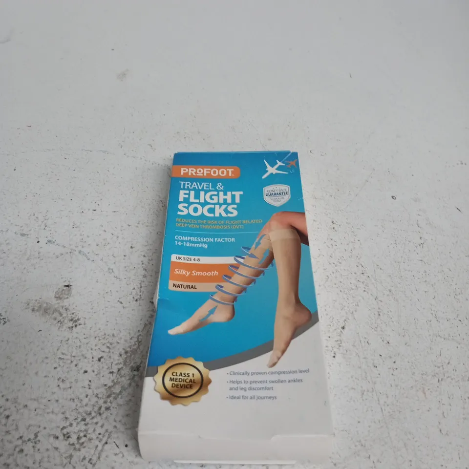 PROFOOT TRAVEL & FLIGHT SOCKS – COMPRESSION SOCKS, UK 4–8 (14–18MMHG), BOXED