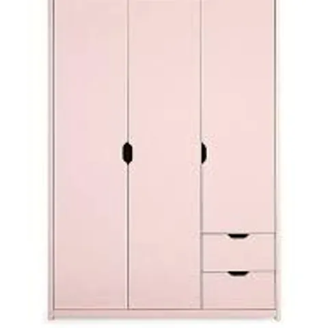 BOXED ASPEN 3 DOOR, 2 DRAWER WARDROBE - PINK (2 BOXES)