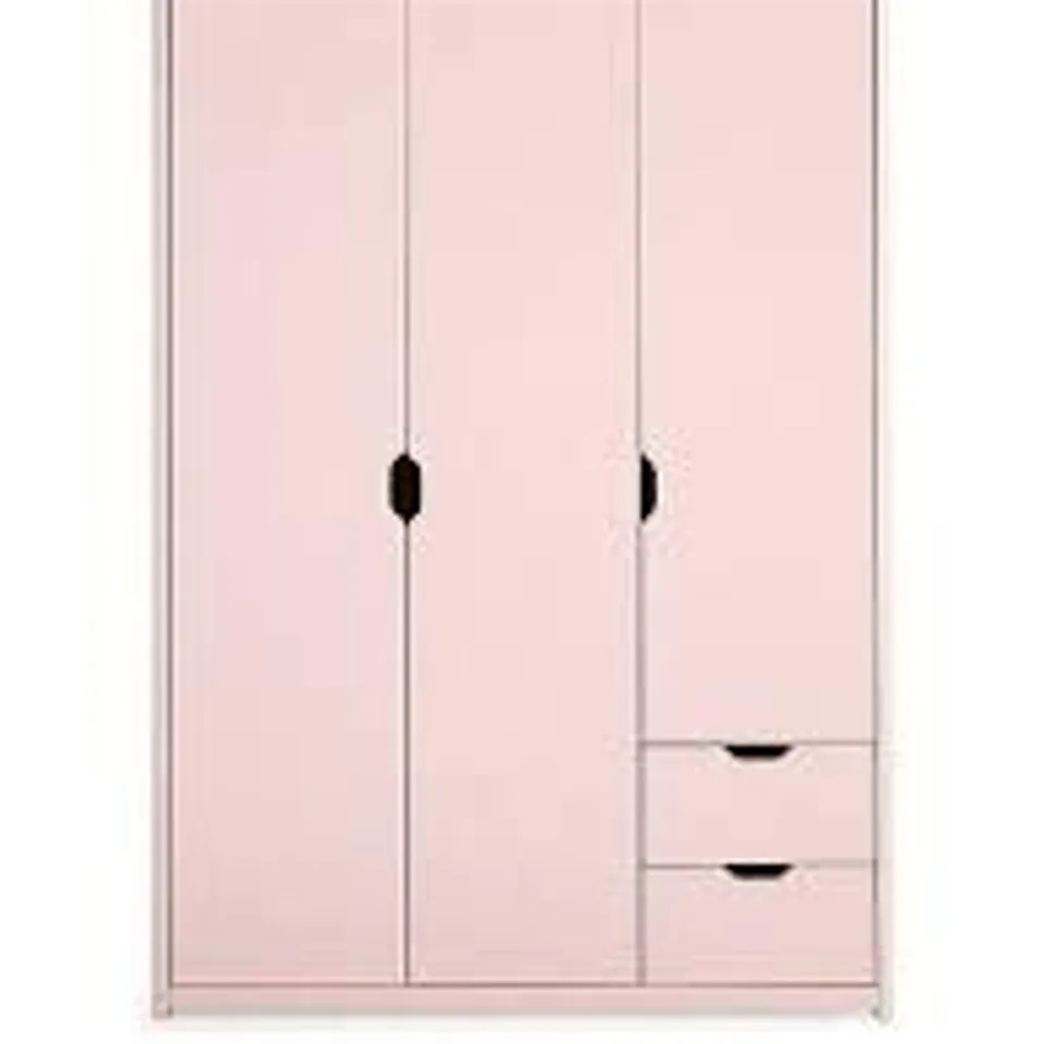 BOXED ASPEN 3 DOOR, 2 DRAWER WARDROBE - PINK (2 BOXES)