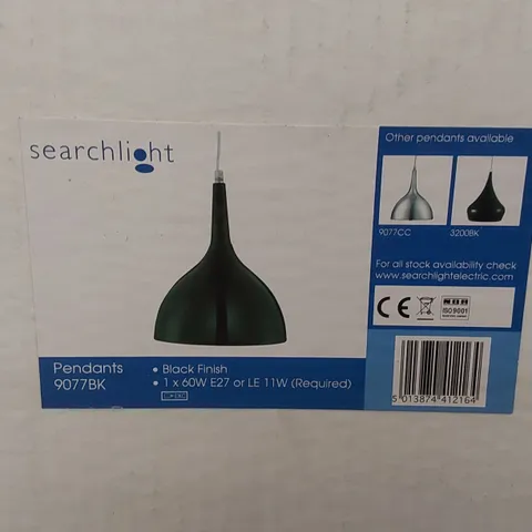 BOXED SEARCHLIGHT 1 LIGHT CEILING PENDANT LIGHT BLACK FINISH 183 X 20 X 27CM