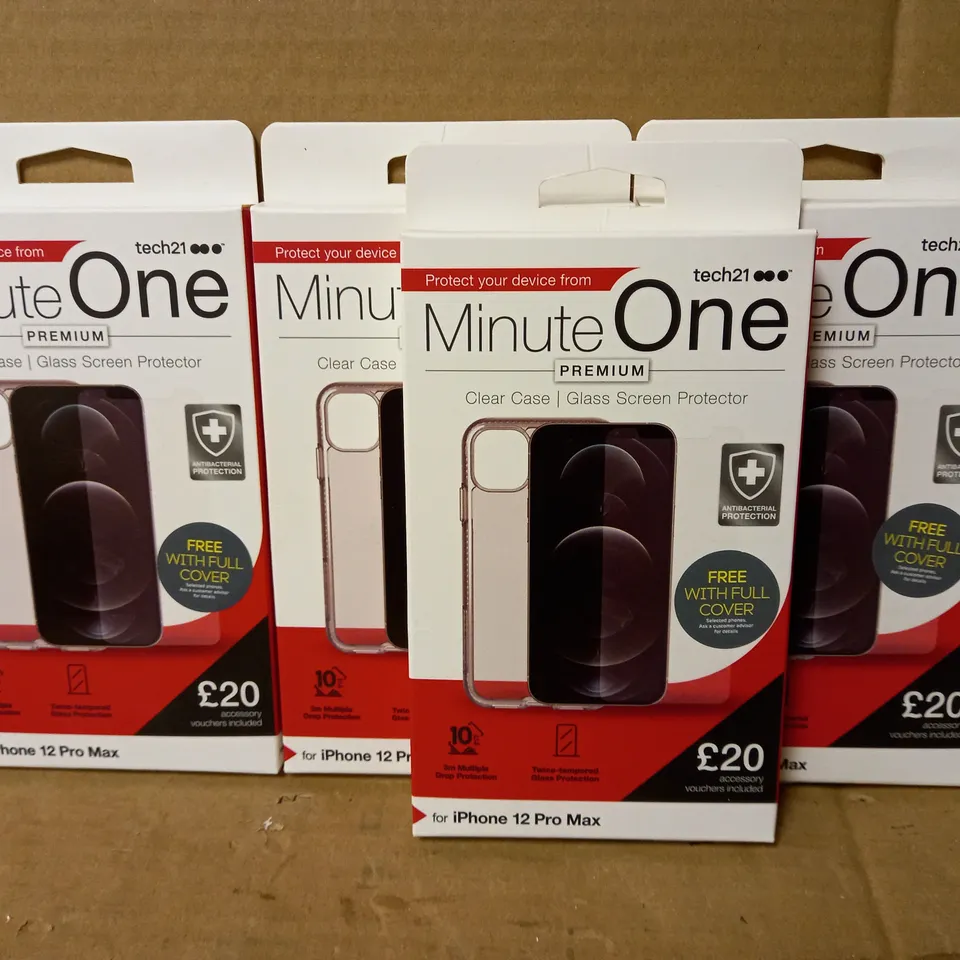 LOT OF 4 MINUTE ONE CLEAR CASES FOR IPHONE 12 PRO MAX