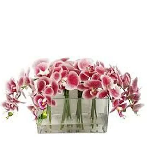 HOME STORIES MULTI STERN FAUX FLORAL ARRANGEMENTS IN GLASS VASE