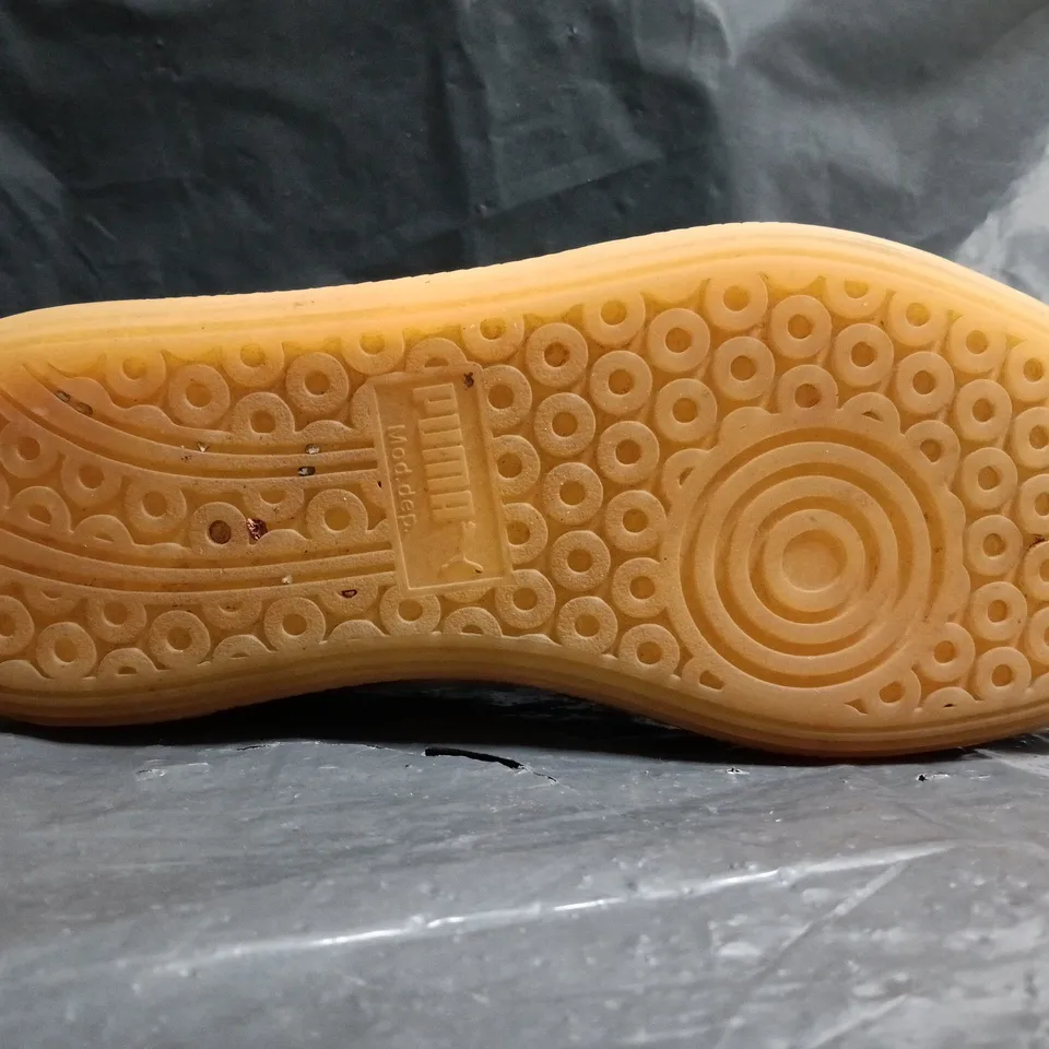 BOXED PAIR OF PUMA PALERMO TRAINERS IN TEAL SIZE UK 6