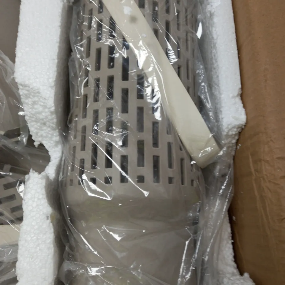 BOXED K BY KELLY HOPPEN SET OF 2 CERAMIC LANTERNS - TAUPE