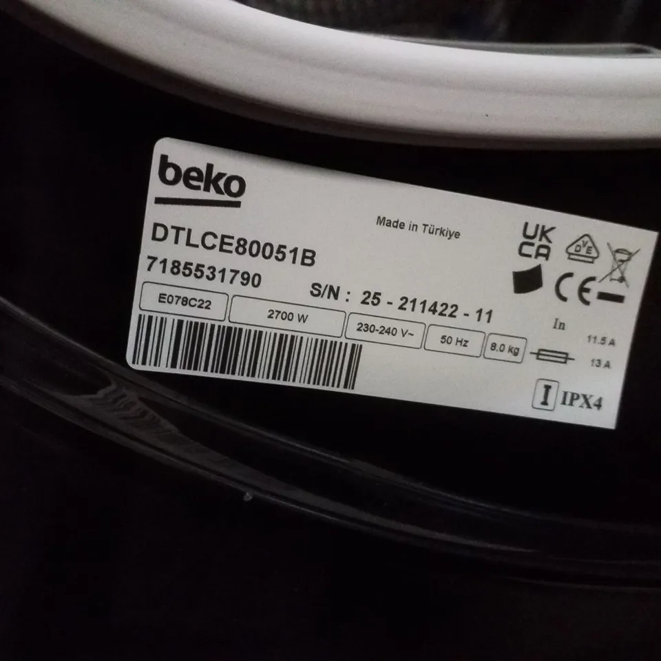 BEKO 1-8KG CONDENSER TUMBLE DRYER IN BLACK 