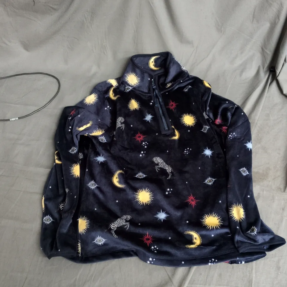 CHELSEA PEERS NAVY CELESTIAL PRINT ZIP HOODIE AND PANTS  – UK 10 (SMALL)