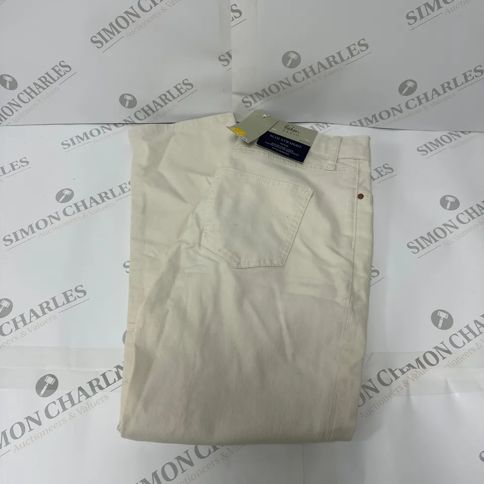 BODEN DENIM SLIM STRAIGHT MID RISE JEANS IN CREAM SIZE 8P