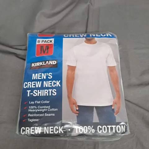 KIRKLAND MENS 6PACK CREW NECK TSHIRTS IN WHITE SIZE M