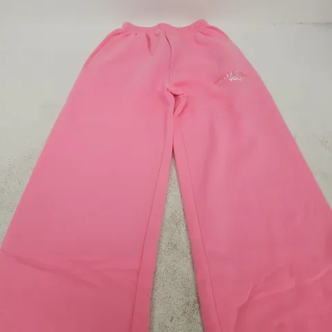 WHITE FOX WIDE LEG SWEATPANTS – BUBBLEGUM PINK, 3XS