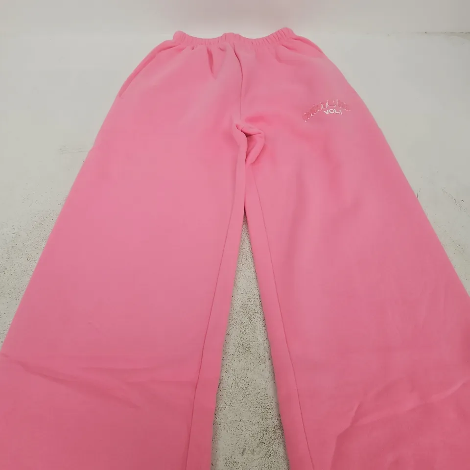WHITE FOX WIDE LEG SWEATPANTS – BUBBLEGUM PINK, 3XS