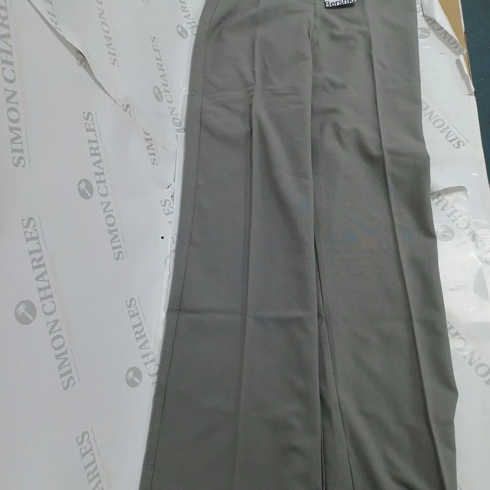 BERSHKA WIDE LEG TROUSERS IN GREY - SIZE EUR 34