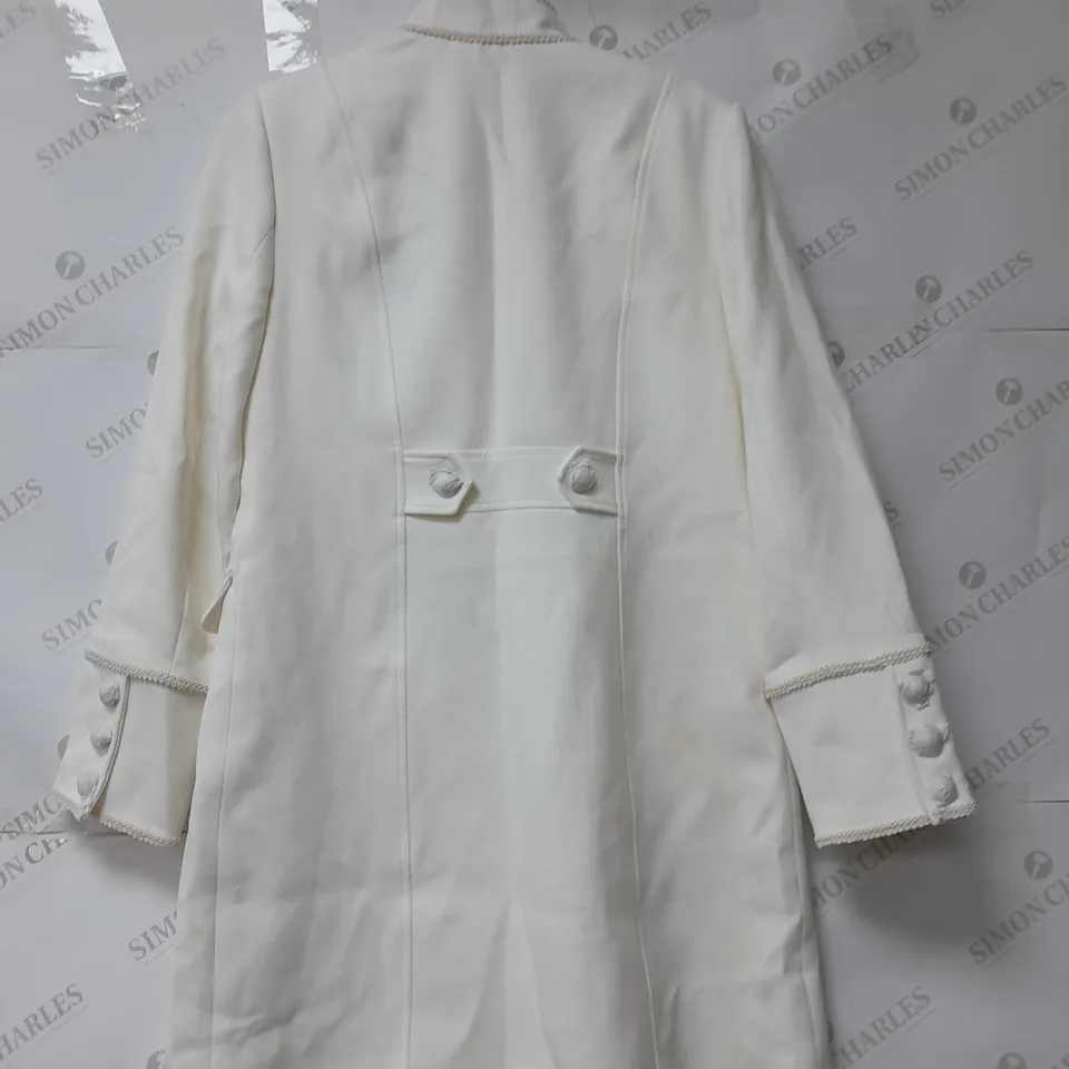 JULIEN MCDONALD LADIES CREAM COAT SIZE 12