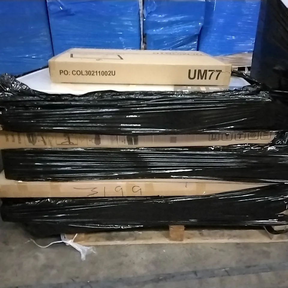 PALLET OF ASSORTED ITEMS INCLUDING LED BATHROOM MIRROR, ARTEZA STRETCHED CANVAS, HORIZON PARASOL