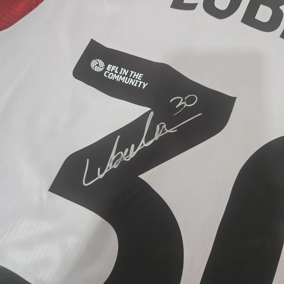 STEVENAGE FC SIGNED HOME SHIRT – UK SIZE L - LUBALA 30