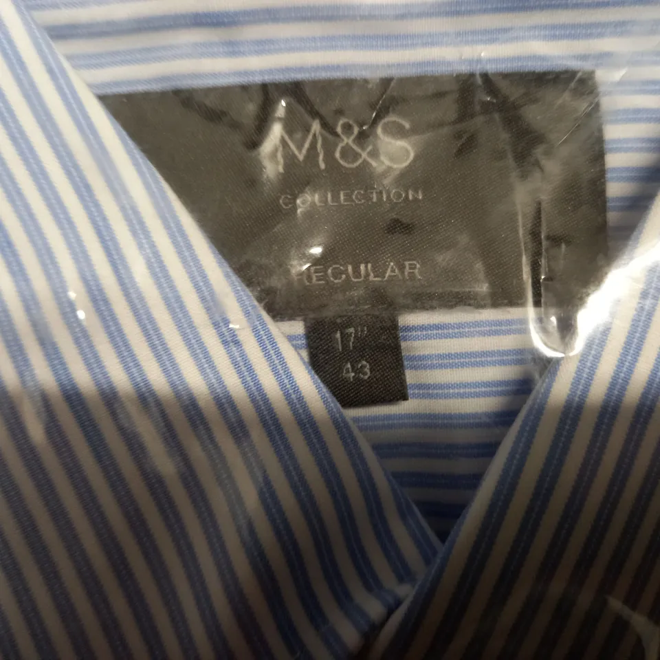 M&S EASY TO IRON LONG SLEEVE SHIRT - 17" REGULAR