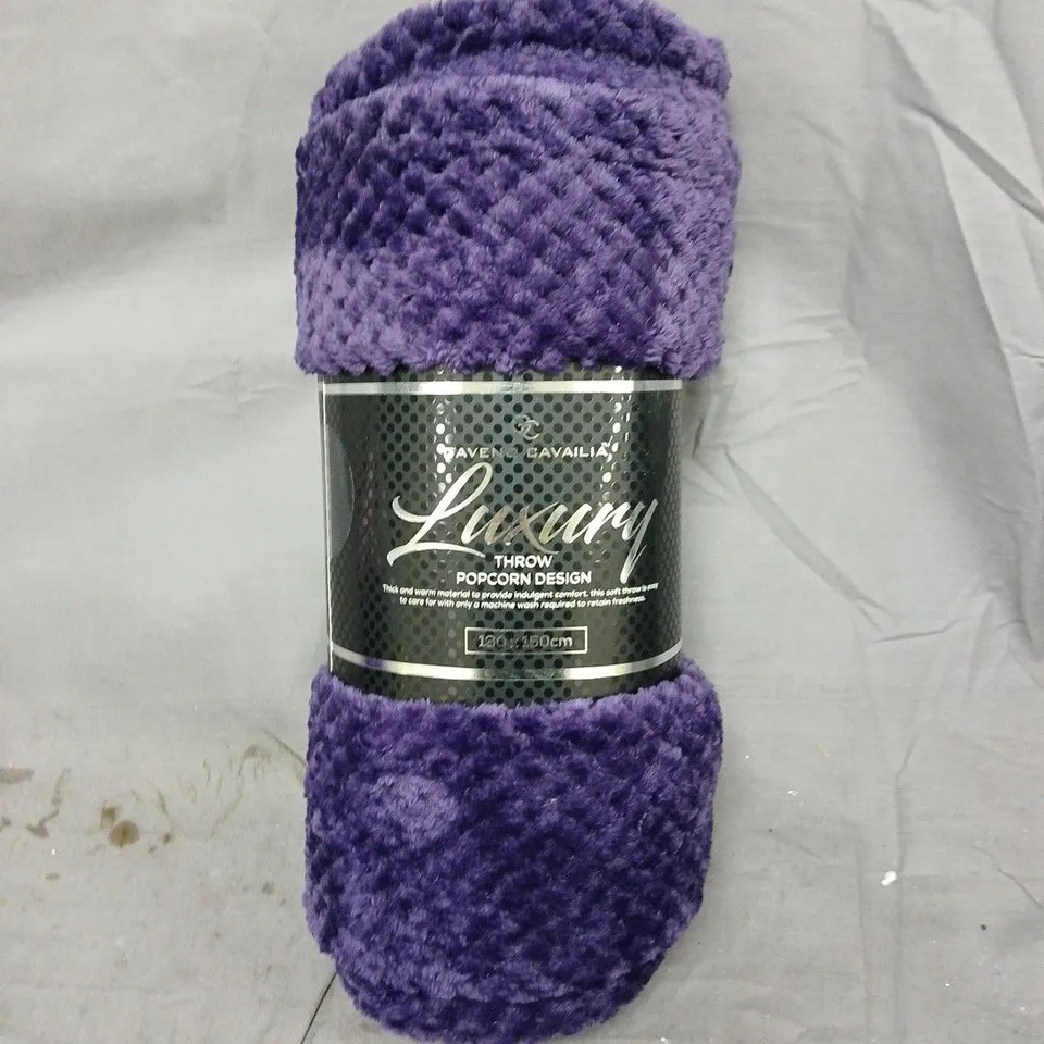 GAVENO CAVAILIA POPCORN THROW IN PURPLE (130X150CM)