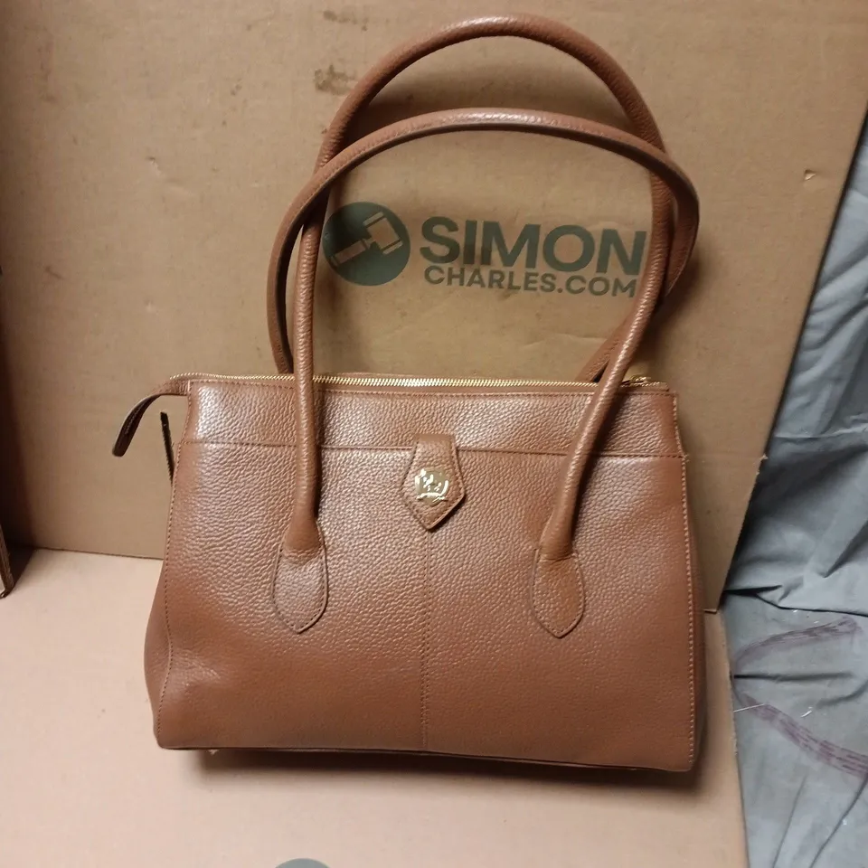 Paul Costelloe Dressage Leather Gymkhana Stirrup Tote - TAN 