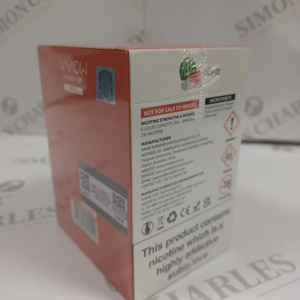 SEALED SMOK VVOW 10-PACK OF DISPOSABLE VAPES - LUSH ICE