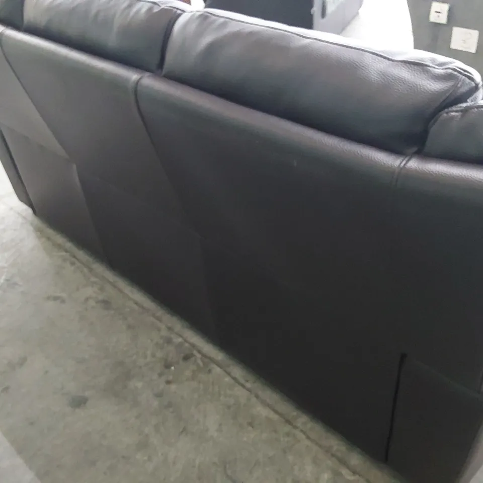 DESIGNER ALBION THREE SEATER SOFA BROWN FAUX LEATHER 