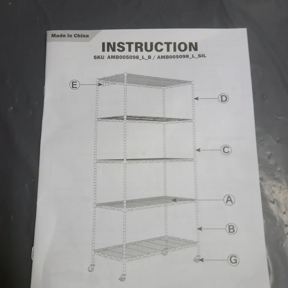 5 TIER WHEELED STORAGE RACK FOR FRESH PRODUCE 