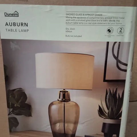 BOXED DUNELM AUBURN LARGE TABLE LAMP – BROWN