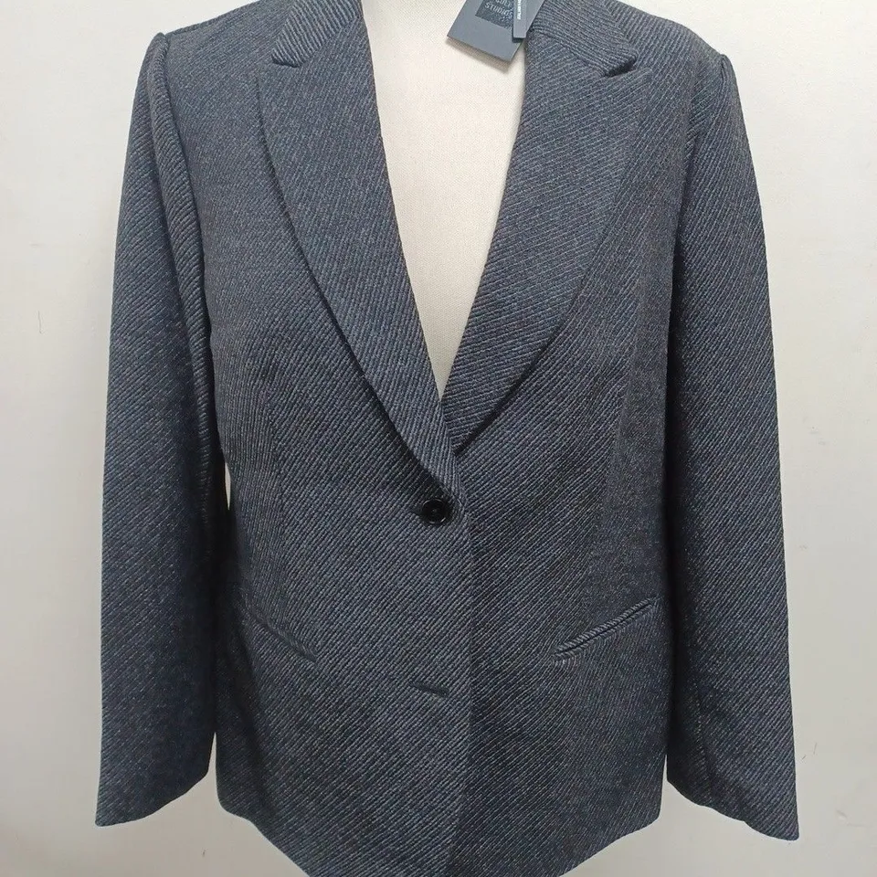 CULT STUDIO WOOL BLAZER IN TAR MEGA MARL - 14